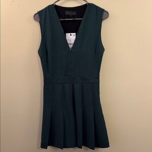 Zara Dark Green V-Neck Mini Dress